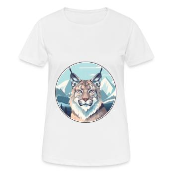 Lynx Watercolor Cartoon Kawaii Pet Animal Colorful - Women's Breathable T-Shirt - white - Front - AI Model Female 172 dark (172cm)