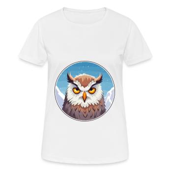 Eule Aquarell Karikatur Kawaii Haustier Tier Bunt - Frauen T-Shirt atmungsaktiv - Weiß - Vorne - AI Model Female 172 dark (172cm)