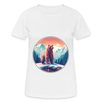 Bär Aquarell Karikatur Kawaii Haustier Tier Bunt - Frauen T-Shirt atmungsaktiv - Weiß - Vorne - AI Model Female 172 dark (172cm)
