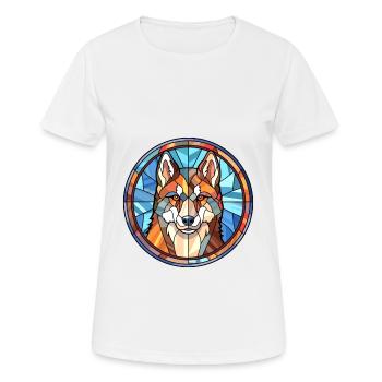 Alaskan Husky Hund Rasse Buntes Glas Bunt Wat - Frauen T-Shirt atmungsaktiv - Weiß - Vorne - AI Model Female 172 dark (172cm)