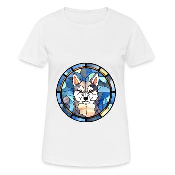 Alaska Klee Kai chien race vitrail coloré - T-shirt respirant Femme - blanc - Devant - AI Model Female 172 dark (172cm)