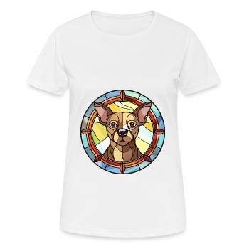 Alopekis Dog Breed Stained Glass Colorful Watercol - Women's Breathable T-Shirt - white - Front - AI Model Female 172 dark (172cm)