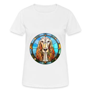 Afghan Hound Dog Breed Stained Glass Colorful Wate - Women's Breathable T-Shirt - white - Front - AI Model Female 172 dark (172cm)