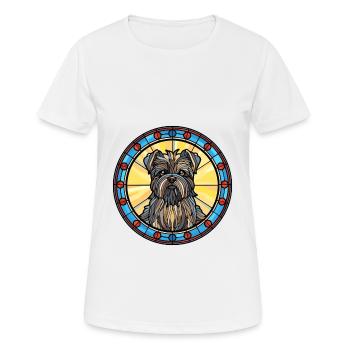 Affenpinscher chien race vitrail coloré Wat - T-shirt respirant Femme - blanc - Devant - AI Model Female 172 dark (172cm)