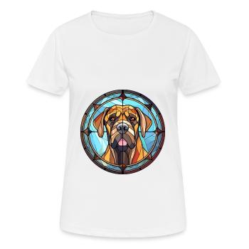 Alpine Mastiff Dog Breed Stained Glass Colorful Wa - Women's Breathable T-Shirt - white - Front - AI Model Female 172 dark (172cm)