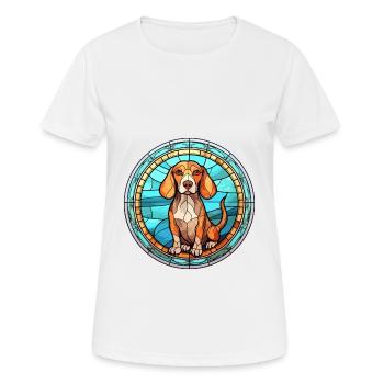 Alpine Dachsbracke Dog Breed Stained Glass Colorfu - Women's Breathable T-Shirt - white - Front - AI Model Female 172 dark (172cm)