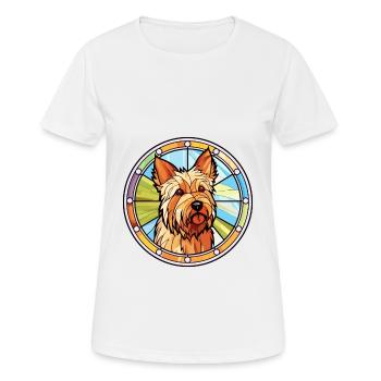 Terrier australien chien race vitrail Colorfu - T-shirt respirant Femme - blanc - Devant - AI Model Female 172 dark (172cm)