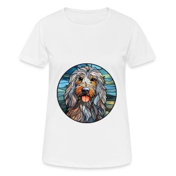 Bergamasco Hunderasse Buntes Glas Buntes Wasser - Frauen T-Shirt atmungsaktiv - Weiß - Vorne - AI Model Female 172 dark (172cm)