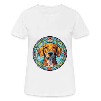 Alano Espanol Dog Breed Stained Glass Colorful Wat - Women's Breathable T-Shirt - white - Front - AI Model Female 172 dark (172cm)