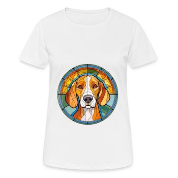 American Foxhound Hunderasse Buntglas Bunt - Frauen T-Shirt atmungsaktiv - Weiß - Vorne - AI Model Female 172 dark (172cm)