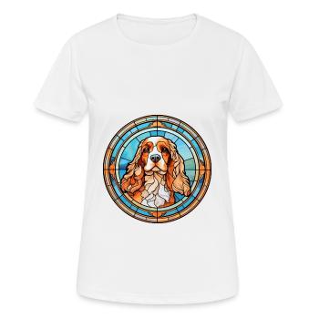 American Cocker Spaniel chien race vitrail Co - T-shirt respirant Femme - blanc - Devant - AI Model Female 172 dark (172cm)