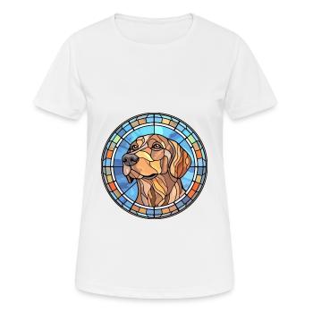 Aryan Molossus Dog Breed Stained Glass Colorful Wa - Women's Breathable T-Shirt - white - Front - AI Model Female 172 dark (172cm)