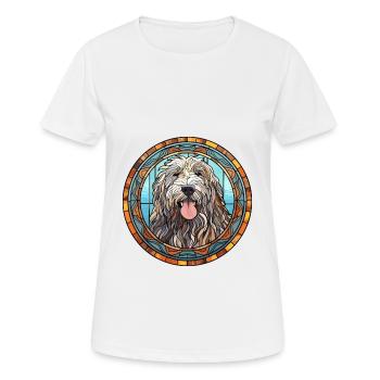 Bergamasco Schäferhund Hunderasse Buntglas Farbe - Frauen T-Shirt atmungsaktiv - Weiß - Vorne - AI Model Female 172 dark (172cm)