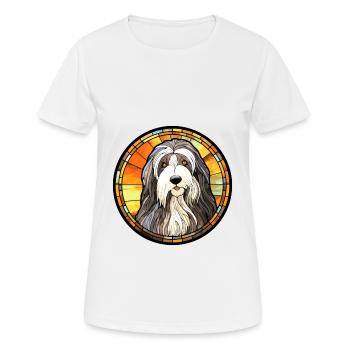 Barbu Collie chien race vitrail coloré Wa - T-shirt respirant Femme - blanc - Devant - AI Model Female 172 dark (172cm)