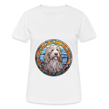 Bergamasco Schäferhund Rasse Buntglas Colorf - Frauen T-Shirt atmungsaktiv - Weiß - Vorne - AI Model Female 172 dark (172cm)