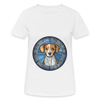 Bleu De Gascogne Chien Race Vitrail Coloré - T-shirt respirant Femme - blanc - Devant - AI Model Female 172 dark (172cm)