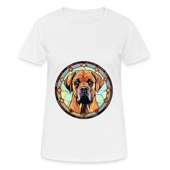 Boerboel Dog Breed Stained Glass Colorful Watercol - Women's Breathable T-Shirt - white - Front - AI Model Female 172 dark (172cm)