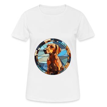 Braque du Bourbonnais Hunderasse Buntglas Colo - Frauen T-Shirt atmungsaktiv - Weiß - Vorne - AI Model Female 172 dark (172cm)
