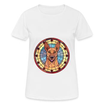 Berger belge chien race vitrail coloré - T-shirt respirant Femme - blanc - Devant - AI Model Female 172 dark (172cm)