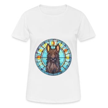 Chien de berger belge chien race vitrail coloré - T-shirt respirant Femme - blanc - Devant - AI Model Female 172 dark (172cm)
