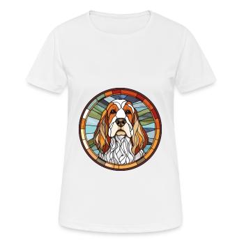 Basset Griffon Vendeen Hunderasse Buntglas Col - Frauen T-Shirt atmungsaktiv - Weiß - Vorne - AI Model Female 172 dark (172cm)
