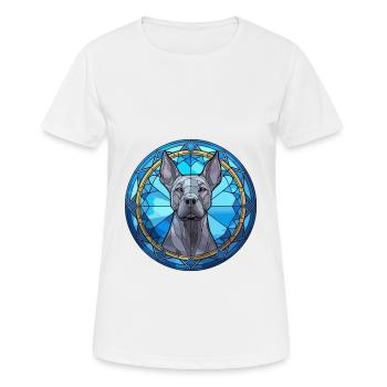 Blauer Thai Ridgeback Hund Rasse Buntglas Farbe - Frauen T-Shirt atmungsaktiv - Weiß - Vorne - AI Model Female 172 dark (172cm)