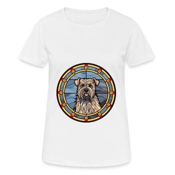 Bouvier Des Ardennes race chien vitrail couleur - T-shirt respirant Femme - blanc - Devant - AI Model Female 172 dark (172cm)