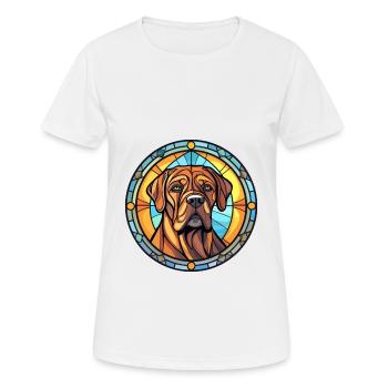 Brasilianische Dogge Hunderasse Buntglas Bunt - Frauen T-Shirt atmungsaktiv - Weiß - Vorne - AI Model Female 172 dark (172cm)