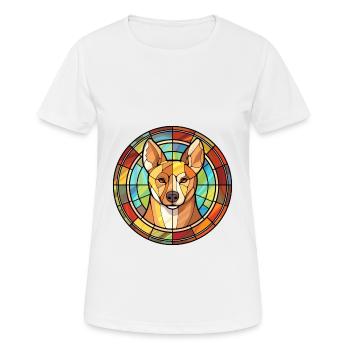 Carolina chien race vitrail coloré Watercol - T-shirt respirant Femme - blanc - Devant - AI Model Female 172 dark (172cm)