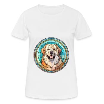Caucasian Shepherd Dog Breed Stained Glass Colorfu - Women's Breathable T-Shirt - white - Front - AI Model Female 172 dark (172cm)