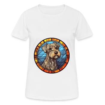 Cesky Terrier Hunderasse Buntes Glas Wat - Frauen T-Shirt atmungsaktiv - Weiß - Vorne - AI Model Female 172 dark (172cm)
