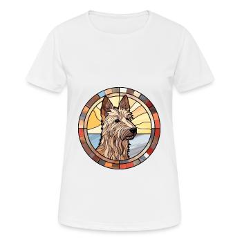 Berger Picard Hunderasse Buntes Glas Wat - Frauen T-Shirt atmungsaktiv - Weiß - Vorne - AI Model Female 172 dark (172cm)