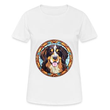 Berner Laufhund Dog Breed Stained Glass Colorful W - Women's Breathable T-Shirt - white - Front - AI Model Female 172 dark (172cm)