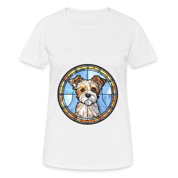 Biewer Terrier Dog Breed Stained Glass Colorful Wa - Women's Breathable T-Shirt - white - Front - AI Model Female 172 dark (172cm)