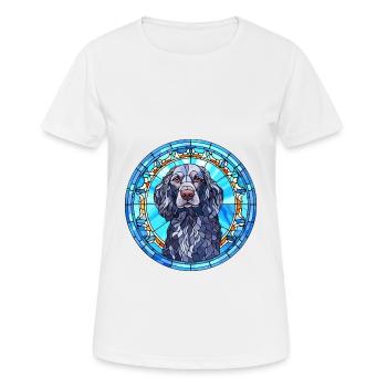 Blaue Picardie Spaniel Hunderasse Buntglas Farbe - Frauen T-Shirt atmungsaktiv - Weiß - Vorne - AI Model Female 172 dark (172cm)