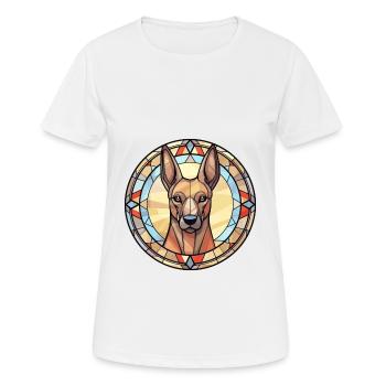 Chien Malinois belge race vitrail coloré - T-shirt respirant Femme - blanc - Devant - AI Model Female 172 dark (172cm)