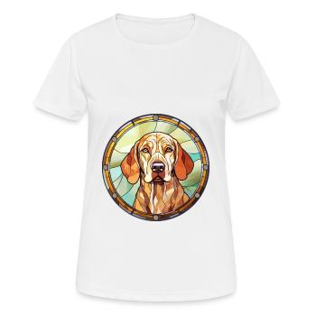 Bracco Italiano chien race vitrail coloré W - T-shirt respirant Femme - blanc - Devant - AI Model Female 172 dark (172cm)
