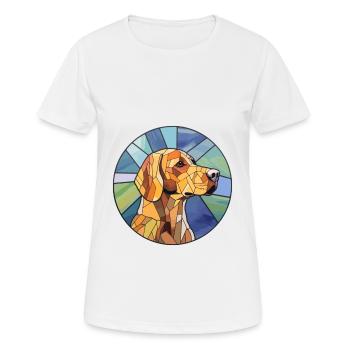 Braque Saint Germain chien race vitrail couleur - T-shirt respirant Femme - blanc - Devant - AI Model Female 172 dark (172cm)