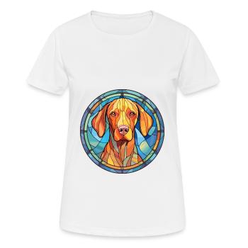 Broholmer Hunderasse Buntes Glas Buntes Wasserco - Frauen T-Shirt atmungsaktiv - Weiß - Vorne - AI Model Female 172 dark (172cm)
