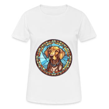Burgos Pointer chien race vitrail coloré Wa - T-shirt respirant Femme - blanc - Devant - AI Model Female 172 dark (172cm)