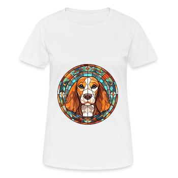 Cao de Gado Transmontano Hunderasse Buntglas C - Frauen T-Shirt atmungsaktiv - Weiß - Vorne - AI Model Female 172 dark (172cm)