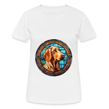 Cao De Castro Laboreiro chien race vitrail Co - T-shirt respirant Femme - blanc - Devant - AI Model Female 172 dark (172cm)