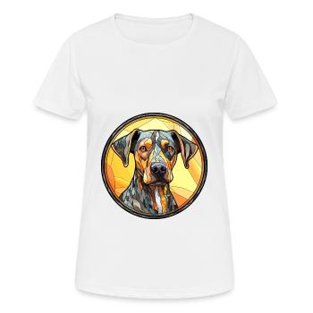 Catahoula Leopard Hund Rasse Bunt Glas Bunt - Frauen T-Shirt atmungsaktiv - Weiß - Vorne - AI Model Female 172 dark (172cm)