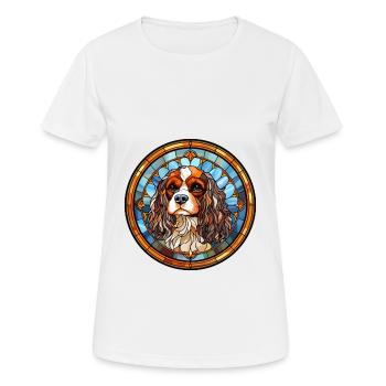 Cavalier King Charles Spaniel Hunderasse gebeizt gl - Frauen T-Shirt atmungsaktiv - Weiß - Vorne - AI Model Female 172 dark (172cm)