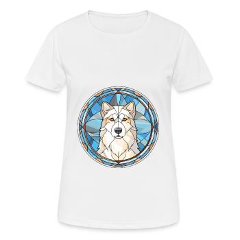 Chien esquimau canadien race vitrail coloré W - T-shirt respirant Femme - blanc - Devant - AI Model Female 172 dark (172cm)