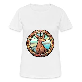 Cirneco Dell Etna Dog Breed Stained Glass Colorful - Women's Breathable T-Shirt - white - Front - AI Model Female 172 dark (172cm)