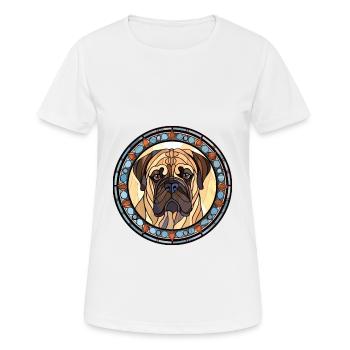 Bullmastiff chien race vitrail coloré eau - T-shirt respirant Femme - blanc - Devant - AI Model Female 172 dark (172cm)