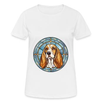 Canarian Warren Hound chien race vitrail Colo - T-shirt respirant Femme - blanc - Devant - AI Model Female 172 dark (172cm)