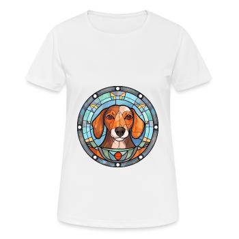 Cesky Fousek Dog Breed Stained Glass Colorful Wate - Women's Breathable T-Shirt - white - Front - AI Model Female 172 dark (172cm)
