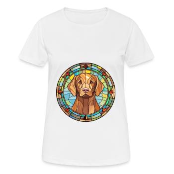 Chesapeake Bay Retriever Dog Breed Stained Glass C - Women's Breathable T-Shirt - white - Front - AI Model Female 172 dark (172cm)